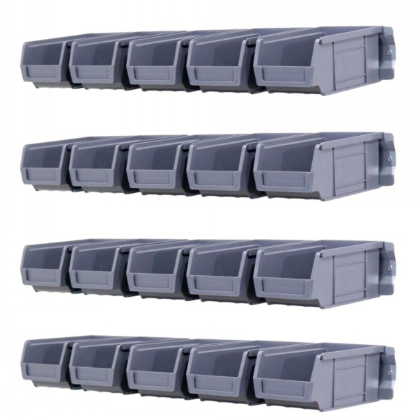 Parts Bins & Wall Rail Set 20 x Size 2 3JC